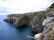 A modern image of the coastline along the Avalon Peninsula in Newfoundland